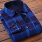 New 2025 Men's Thick Long Sleeve Shirts Fashion Casual Business Versatile Shirts Tops Men Plaid Striped Warm Shirts Camisas Male