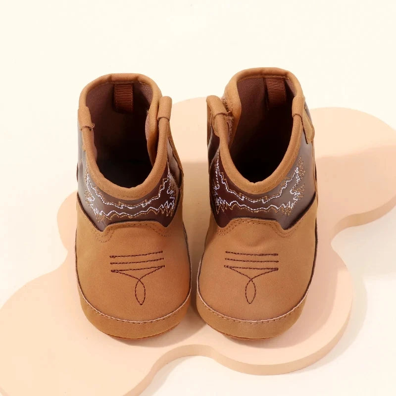 Baby Boots Made Of Soft PU and High-quality Cotton 2024 New Autumn and Winter Short Boots With Rubber Soles and Anti Slip Baby