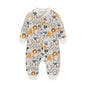 Newborn Baby 2-way Zipper Romper Cotton One-piece suit 0-24 Months Long Sleeve Newborn Baby Pajamas Comfortable Breathable