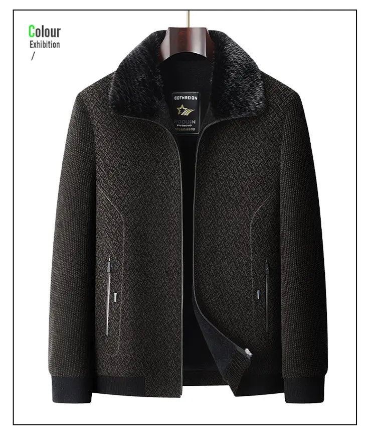 High Quality Winter Woolen Jacket for Men Versatile Brand Casual Business Cotton Trench Coat Add Velvet Keep Warm Overcoat Tops