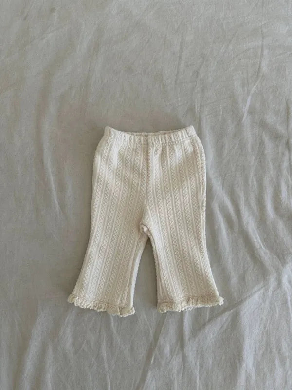 Autumn New Girls Lace Leggings Infant Trousers Cotton Cute Baby Girl Flared Pants Toddler Elastic Pants Kids Casual Pants