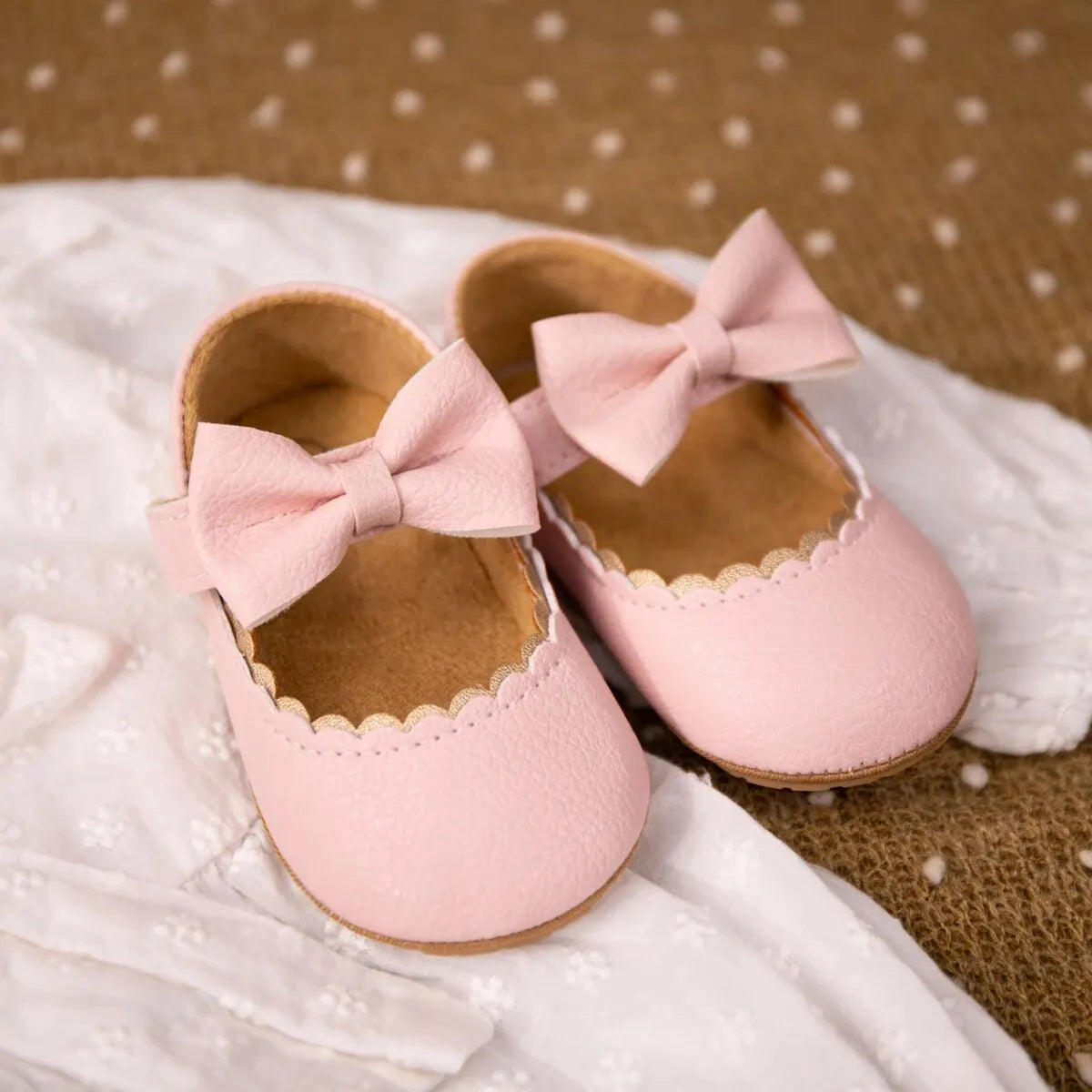2025 New Baby Girls Shoes Bowknot Party Dress First Walker Anti-slip Non-slip Rubber Sole Infants Girl Crib Shoes