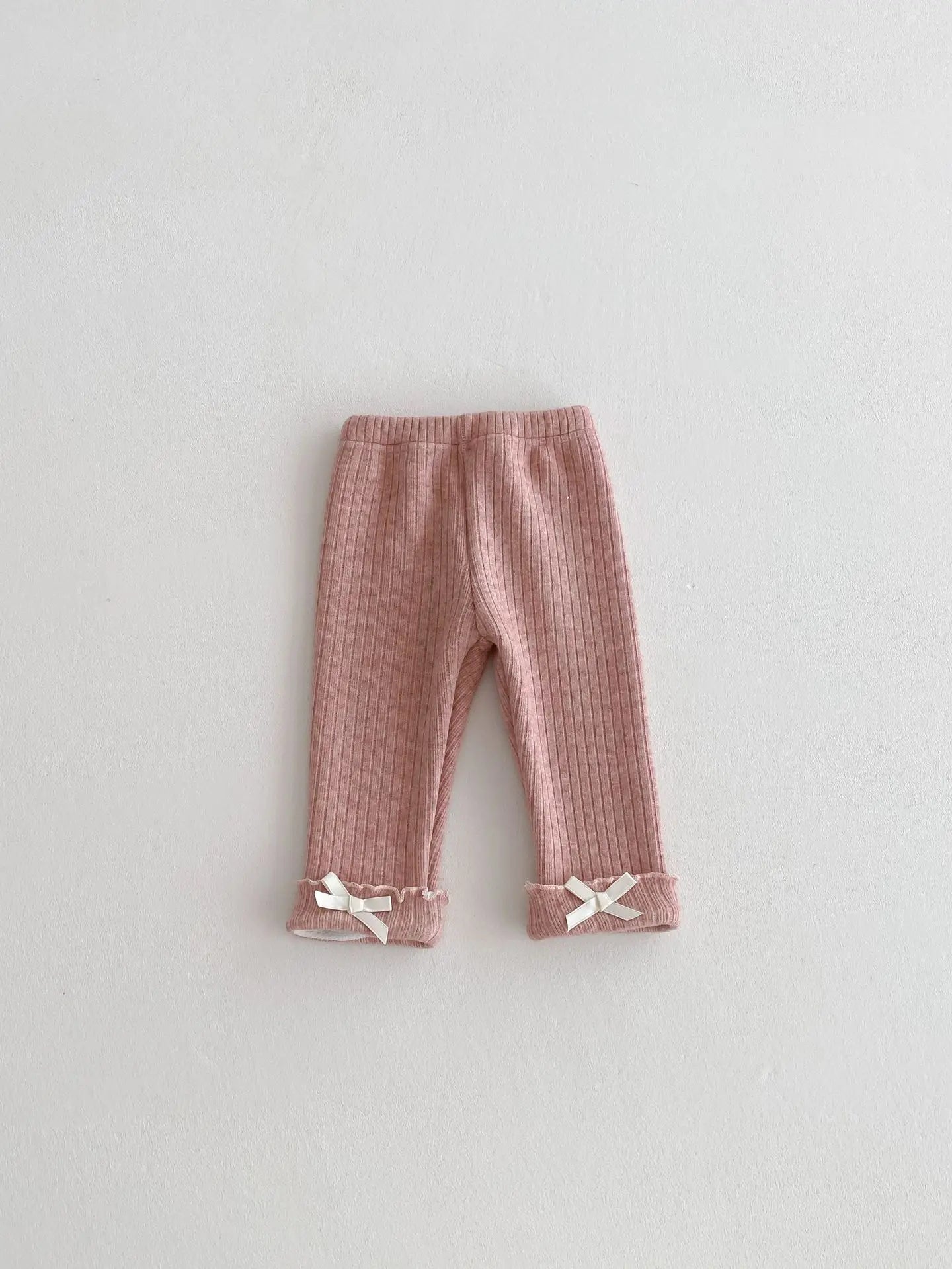 2025 Winter New Baby Plus Velvet Thick Leggings Cotton Girls Cute Bow Warm Trousers Infant Fleece Casual Pants Toddler Clothes