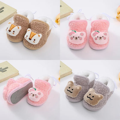 Winter Snow Baby Boots Newborn Toddler Warm Boots Winter First Walkers Baby Girls Boys Shoes Soft Sole Cute Cartoon Snow