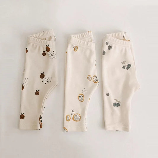 0-3T Newborn Kid Baby Boys Girls Clothes Print Cotton Pant Cute Sweet Bottoms Baby Trousers Home wear Leggings Outfit