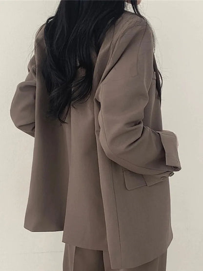 Korean Fashion Spring Women's Suits Casual Top Trousers 2 Piece Sets Women's Outfits Coats Slim Fit Blazers for Women Clothing