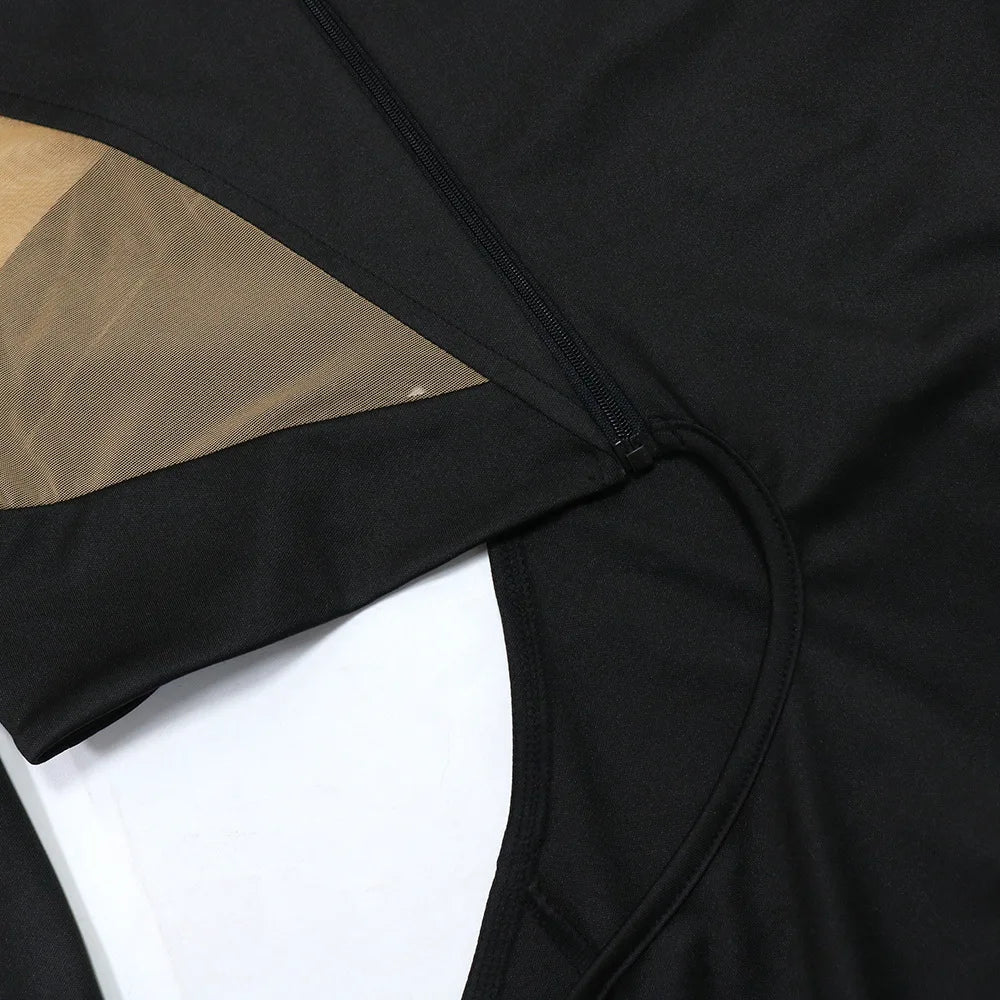 Women Sexy Rhinestone Floor Length High Slit Mermaid Party Dress