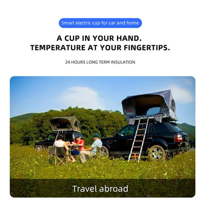 450ml Smart Car Heated Mug 12V24V Pop-up Lid Touch Screen Temperature Control Stainless Steel Portable Travel Thermal Coffee Mug