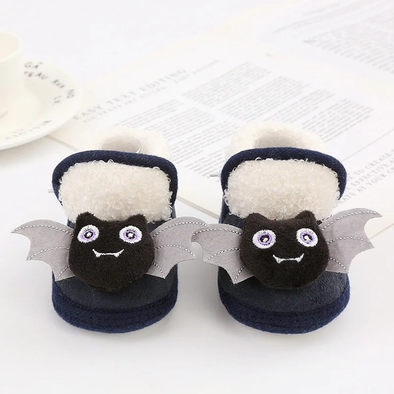 Winter Newborn Baby Boots Shoes Cute Cartoon Boy Girl Toddler Plush Snow Booties Warm Infant Crib Shoes Infant First Walkers