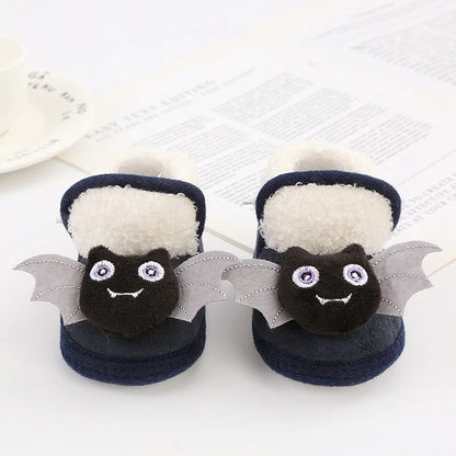 Winter Newborn Baby Boots Shoes Cute Cartoon Boy Girl Toddler Plush Snow Booties Warm Infant Crib Shoes Infant First Walkers