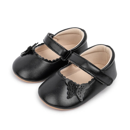 Girls Princess Shoes Bowknot Rubber Sole Anti-slip PU Leather Baby Shoes Newborns First Walkers Crib Shoes Spring Autumn