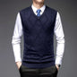 2025 New Trend Men's Business Casual Pullover Wear Warm Sleeveless Wool Knitted Sweater Vest Tops