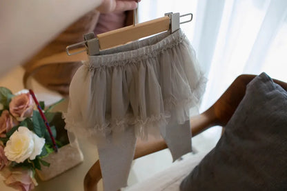 MILANCEL New Autumn Baby Children's Skinny Pants Culotte 1-4Y Girls Sweet Mesh Skirt Leggings Kids Trousers