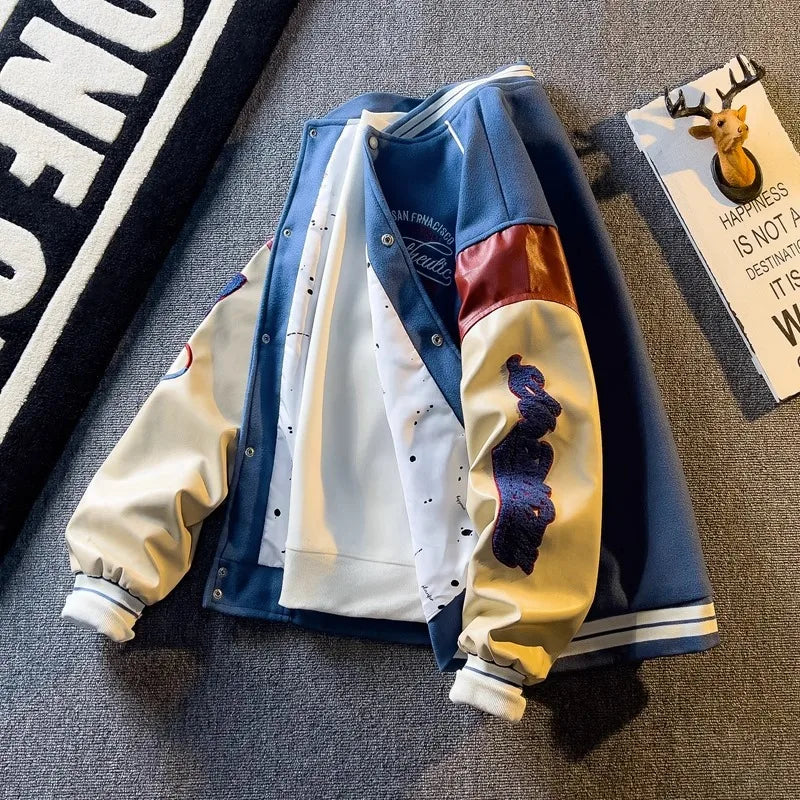 Baseball Jacket Men Fashion Baseball Jersey Casual Long Sleeve Jacket Coats  Fashion Loose Male Coat Hooded Baseball Jersey New