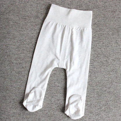 Summer Spring Newborn Baby Boys Girls Cotton High Waist Footed Pants Censual Leggings with Feet  Pajama Trouser Panty hose 0-12m
