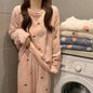2025 Autumn Winter Warm Flannel Women Pijamas Sets Thick Coral Velvet Long Sleeve Cartoon Sleepwear Thin Flannel Pajamas Set