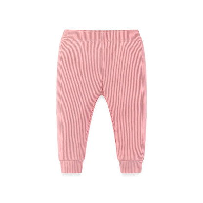 Kiddiezoom 1 Pcs Fashion Unisex Solid Baby Boy Girl Pants 0-24Months Cotton Ribbed Soft Newborn Leggings