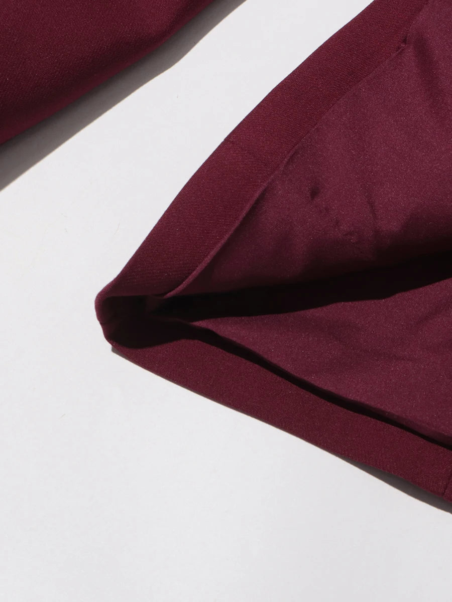 TWOTWINSTYLE Solid Two Piece Set For Women Stand Collar Long Sleeve Tops High Waist Spliced Button Long Pants Fashion Set Female