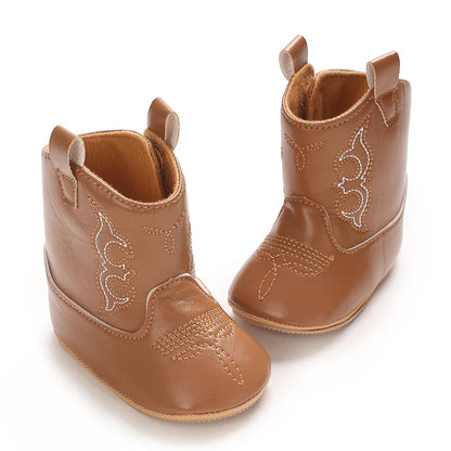 Baby Boots Made Of Soft PU and High-quality Cotton 2024 New Autumn and Winter Short Boots With Rubber Soles and Anti Slip Baby