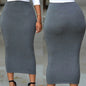 Autumn Solid Color Hip-hugging Tight Skirt Mid-length Skirt Women Fashion Elegant Casual Skirts New 2025