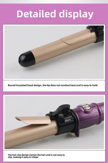 Automatic Hair Curler 1.1inches Rotating Curling Iron with LED Display Fast Heating Curling Wand Hair Curler for Home Travel Use