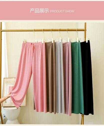 Female Home Clothes 2 Pieces Set Lady Home Suit Summer Women Lounge Wear Autumn Loose Home wear Suit for Women Pajamas Pants Set