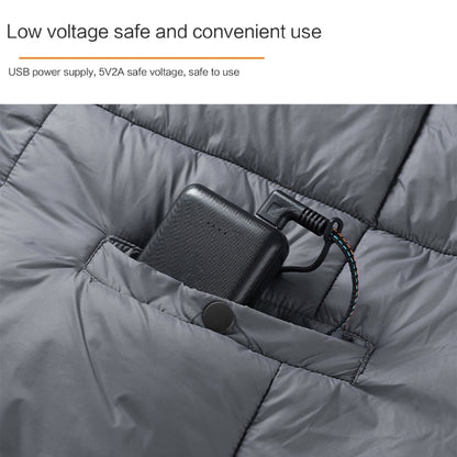 USB Heating Blanket Vest Electric Heating Shawl Mat Outdoor Warming Electric Heating Shawl with 3 Temperature Controls 87HA