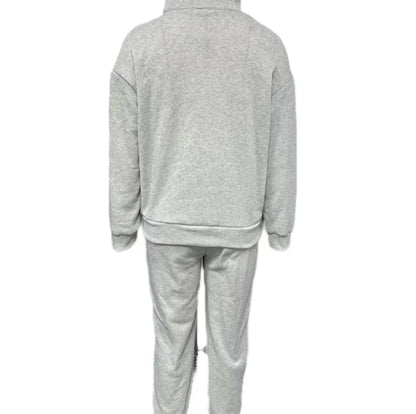 Women's Sports Suits 2025 Autumn Winter Latest Marketing Solid Thick Long Sleeved Zipper Sweatshirt Pants Set Two Piece Set