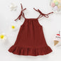 Summer Toddler Baby Girl Sleeveless Ruffles Dress Sarafan Kids Cotton Linen Muslin Slip Dresses Clothing