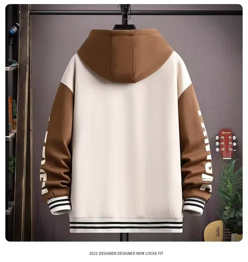 S-6XL Men's Hooded Pockets Cargo Jacket Men's Clothing Spring Autumn Japanese Fashion Loose Male Coat Hooded Baseball Jersey New