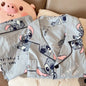 Cartoon Stitch Long Sleeved Sleepwear Pajama Sets Women's New Lazy Style Home Clothes Can Be Worn Outside Women's Pajamas Set