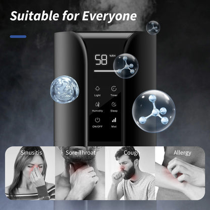 SEJOY Humidifiers for Bedroom Large Room, 9L/2.4Gal Cool Mist Top Fill Humidifier with Essential Oil 360°Nozzle for Baby Office