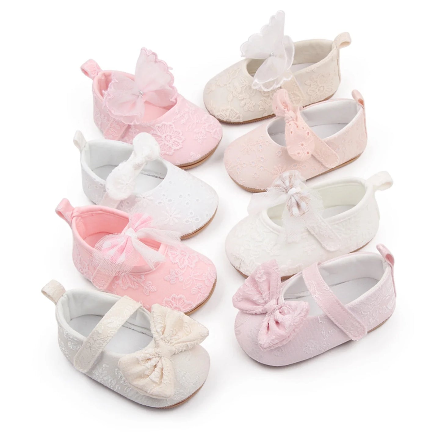 Toddler Baby Girls Sweet Princess Shoes Soft Bow knit Flower Non-slip Bottom First Walker Shoes Toddler Babies Crib Shoes