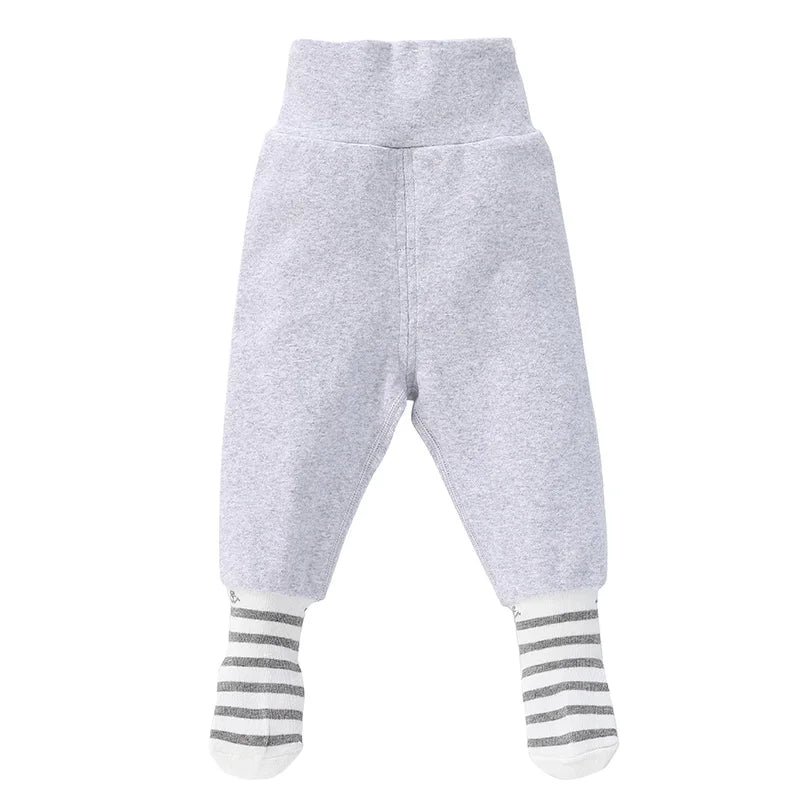 Baby footed pants newborn baby girl boy leggings long trousers  0-6-12months kid lycry cotton sleepwear trousers pyjamas pants