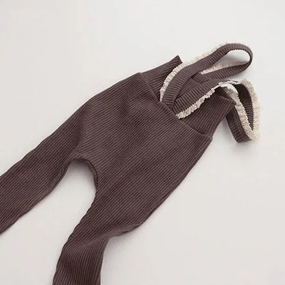 Korean Style Baby Girls Lace Suspenders Toddler Baby Girl Jumpsuits Overall Autumn Spring Newborn Baby Elastic Suspender Pants