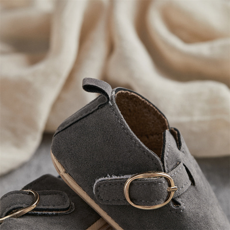 0-18M Newborn Baby First Walking Shoes Soft Cow Suede Sole Rubber Non-slip Walking Shoes Newborn Boys Girls Casual Flats