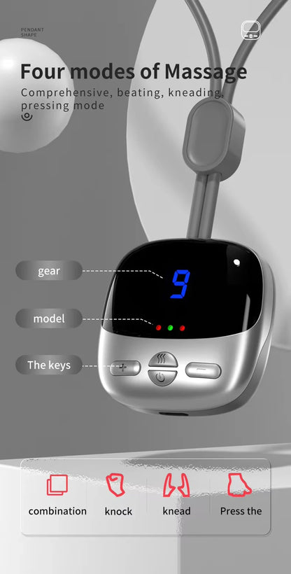 Smart TENS+EMS Electric Neck Massager with Micro-Current Portable Hot Compress for Cervical Spine Shoulder And Neck Pain Relief