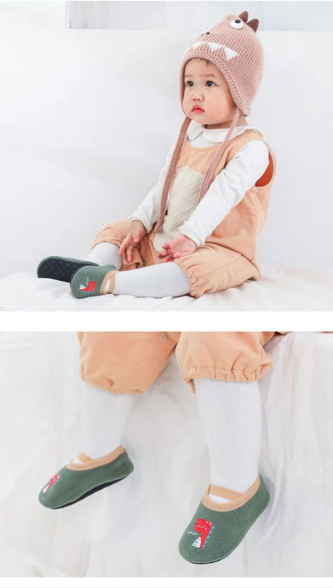 Baby Anti-slip Socks Cute Kids Slippers Newborn Warm Crib Floor Shoes with Rubber Sole for 0-24Month Children Boy Toddler Shoes