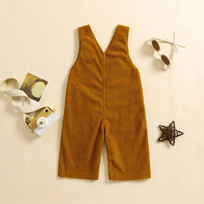 2025 Lorrainian 3-24M Baby Girl Summer Overalls Infant Wide Leg Solid Color Jumpsuit Front Pocket Suspender Pants Outfits