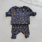 Cotton Warm High Waist Pants+ Long Sleeve O-neck Top Sets Toddler Underwear Suits Baby Girls Boys New Cute 0-3years Pajamas