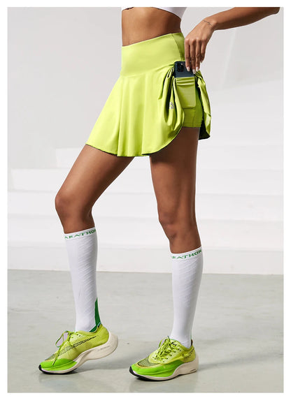 Women Sports Tennis Short Skirts Fitness Gym Leggings Golf Badminton Skort Athletic Running Workout Pleated Skirt With Pocket