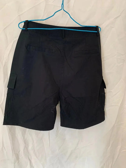 Summer Fashion Casual Tooling Shorts Men's Solid Loose Cotton Multi-pockets Cargo Pants Comfy Beach Sport Short Trousers for Men