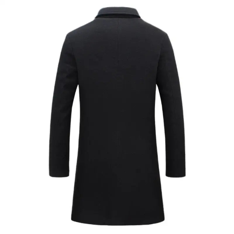 Autumn Winter Fashion Men's Woolen Coats Solid Color Single Breasted Lapel Long Coat Jacket Casual Overcoat Plus Size 9 Colors