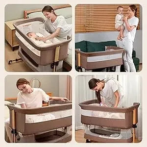 Baby Crib,3 in 1 Baby Bassinet Bedside Crib Adjustable Portable Bed for Infant, Baby Newborn Must Have Bed