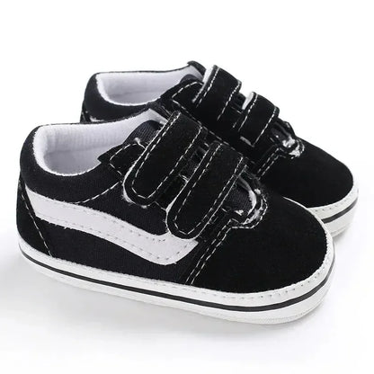 2025 Baby Canvas Sneakers Classic Stripes Casual Baby Boy Girl Shoes Anti-slip Soft First Walkers Infant Baby Unisex Shoes