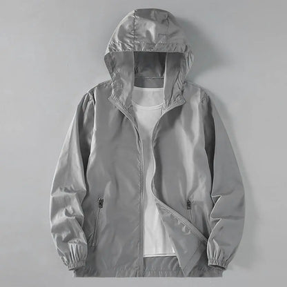 Men Waterproof Long Sleeve Jacket Hooded Coat Outwear Casual Simple Windbreaker Breathable Sports Couple Jackets Male Hooded