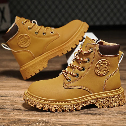 New Winter Spring Children Rubber Ankle Yellow Snow Black Boots For Girls Boys Boots Casual Kids Toddler Shoes Sneakers Footwear