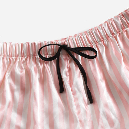 Women's Sexy Summer Pajama Sets Cartoon Pattern Pajamas Strap Sleeveless Satin Set Sleepwear Female Pajamas Nightwear Home Suit