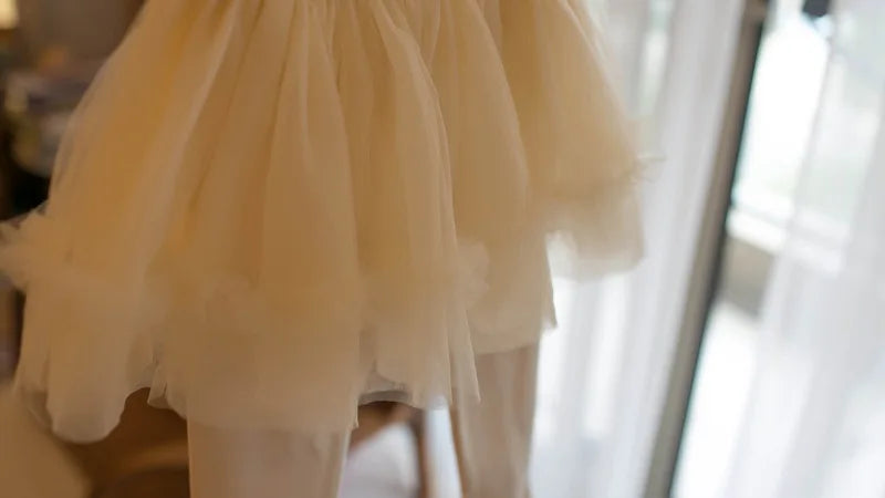 MILANCEL New Autumn Baby Children's Skinny Pants Culotte 1-4Y Girls Sweet Mesh Skirt Leggings Kids Trousers