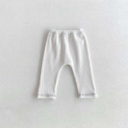 MILANCEL 2025 Autumn Baby Pants 0-3 Y Korean Style Toddler Girls Solid Big PP Leggings Infant Boys Cotton Slim Fit Trousers